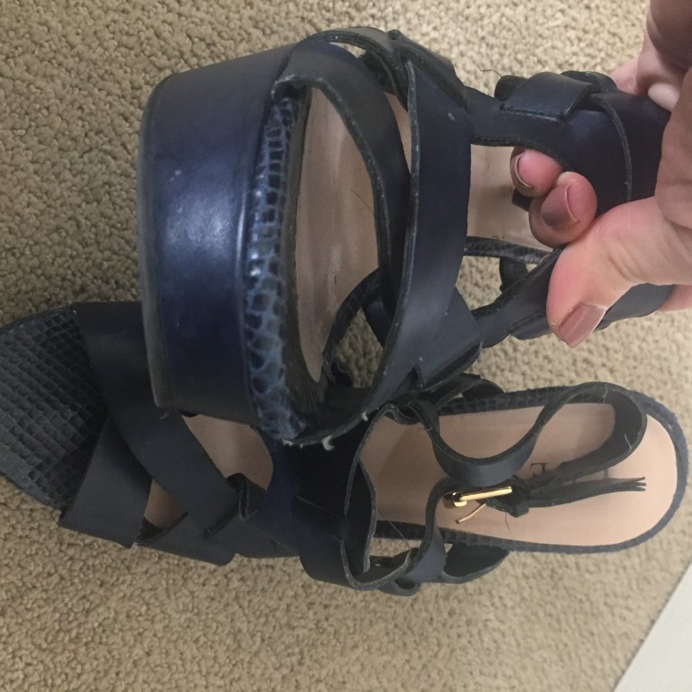 Snake skin Navy wedge - Picture 8 of 9